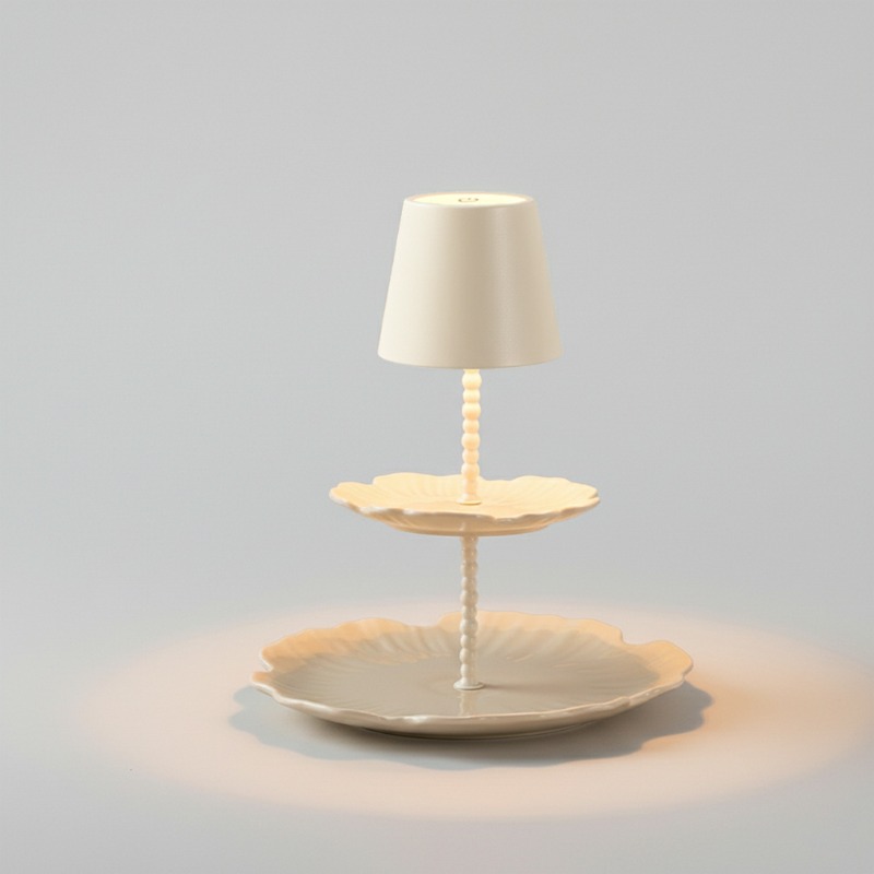 Outdoor Furniture Design - Painel lat candeeiro de mesa creme