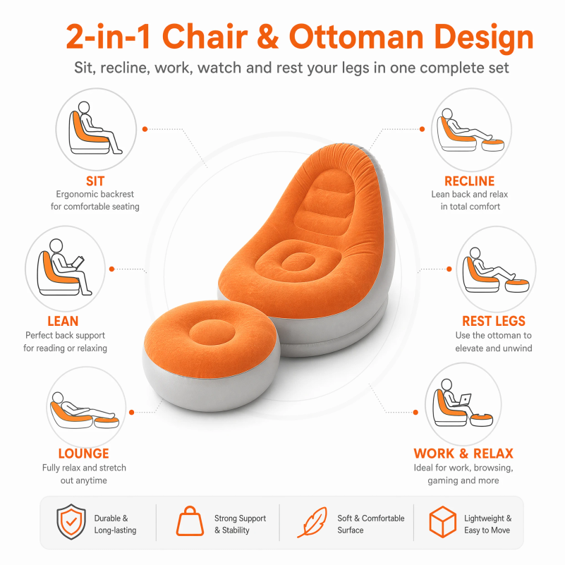 Conjunto de Sofá Inflável com  - Outdoor Furniture Design avaliação e preço