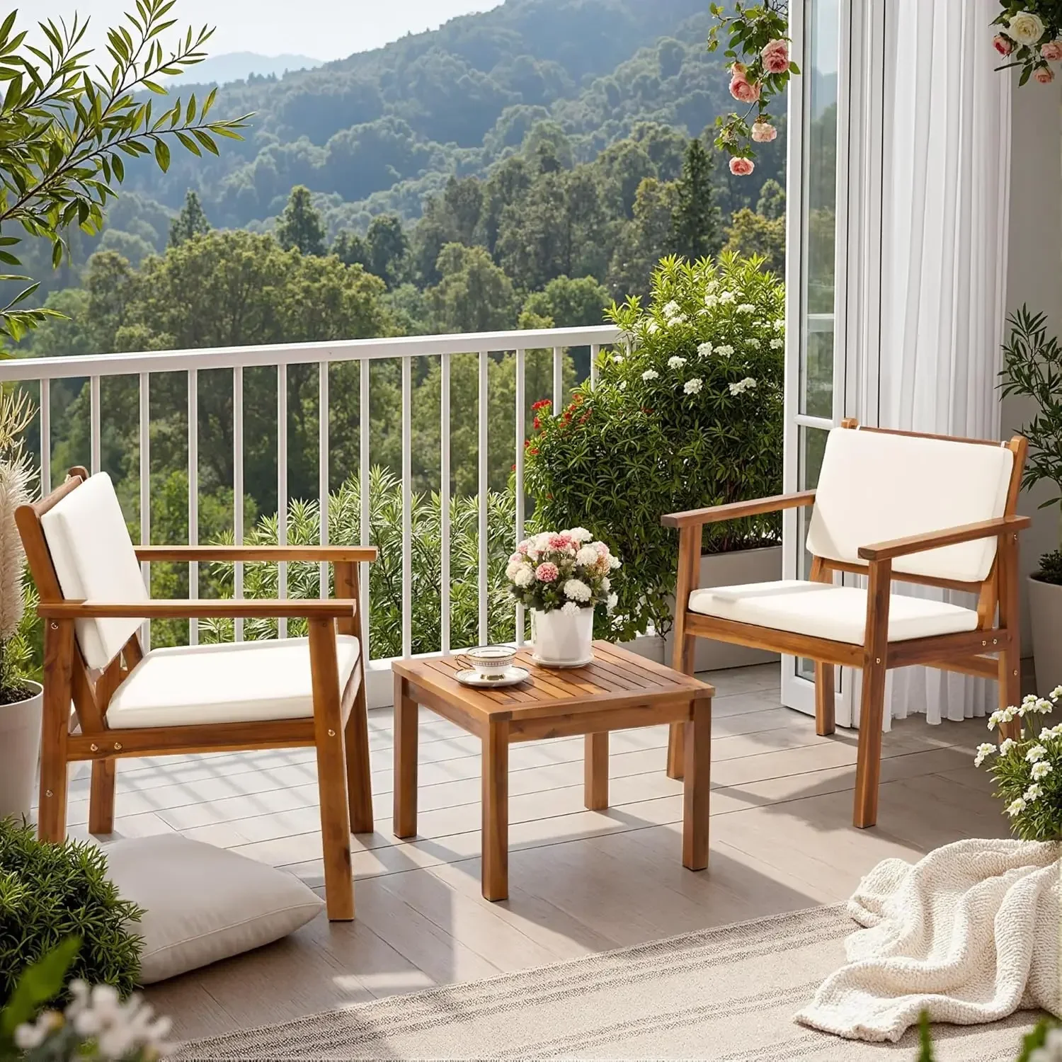 Conjunto de Móveis para Pátio  - Outdoor Furniture Table And Chairs avaliação e preço