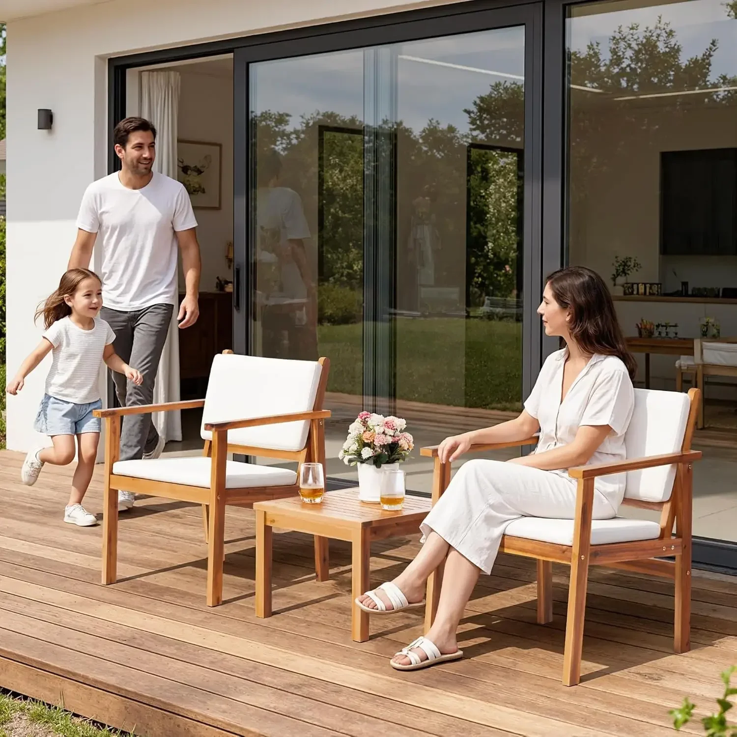 Conjunto de Móveis para Pátio  - Outdoor Furniture Table And Chairs avaliação e preço