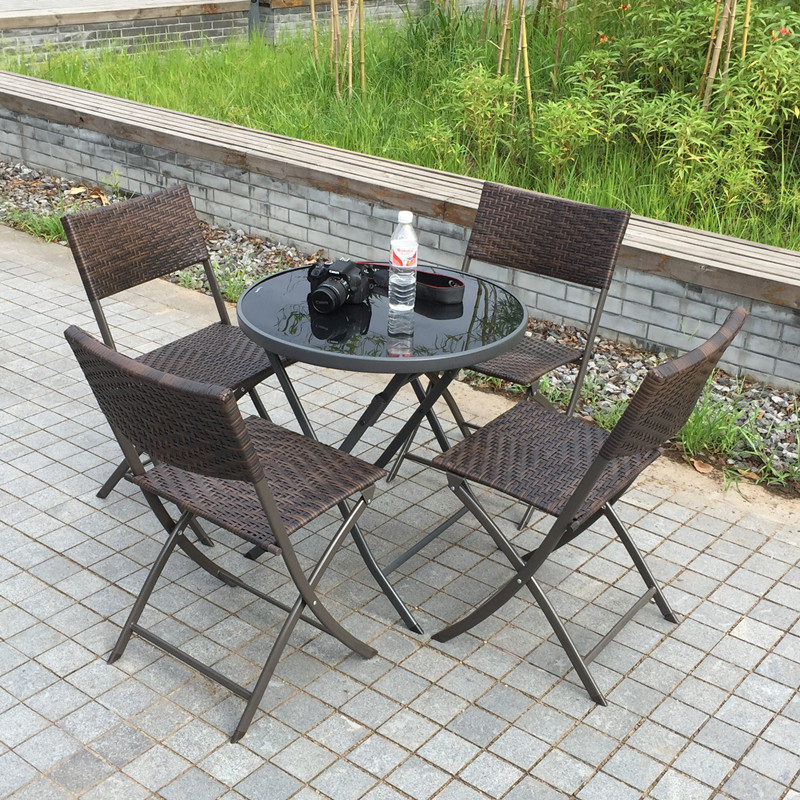 Conjunto de Jardim Dobrável em - Outdoor Furniture Table And Chairs avaliação e preço