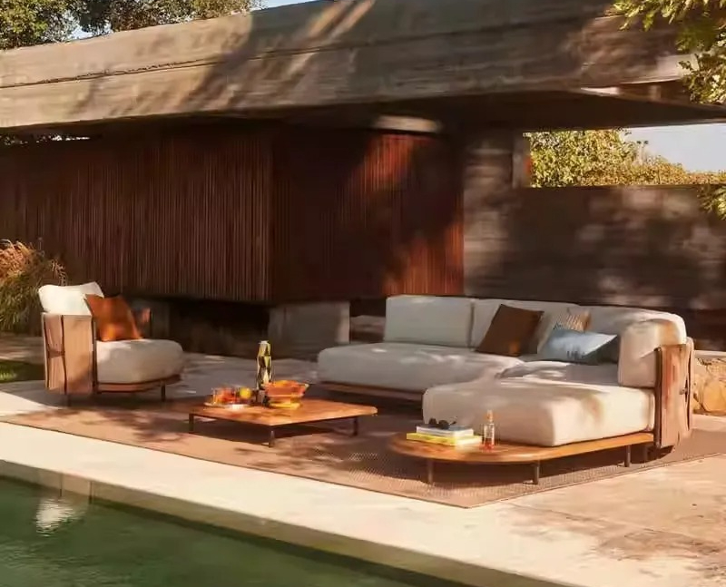 Sofá de vime nórdico para exte - Outdoor Furniture Design avaliação e preço
