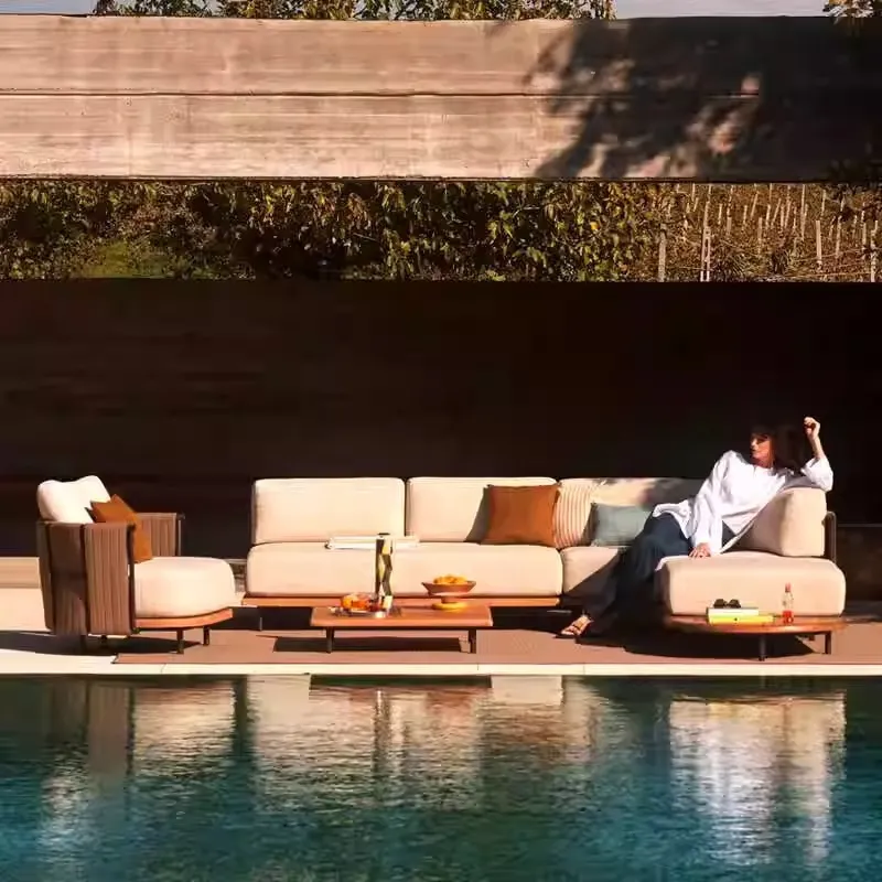 Sofá de vime nórdico para exte - Outdoor Furniture Design avaliação e preço