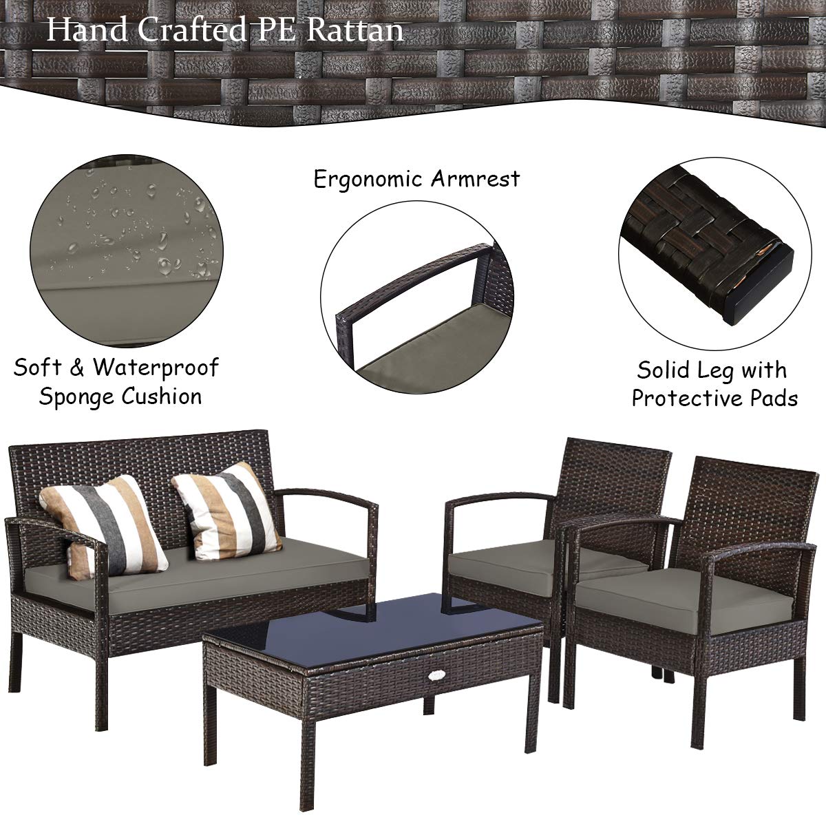 Conjunto de Móveis de Vime par - Outdoor Furniture Table And Chairs avaliação e preço