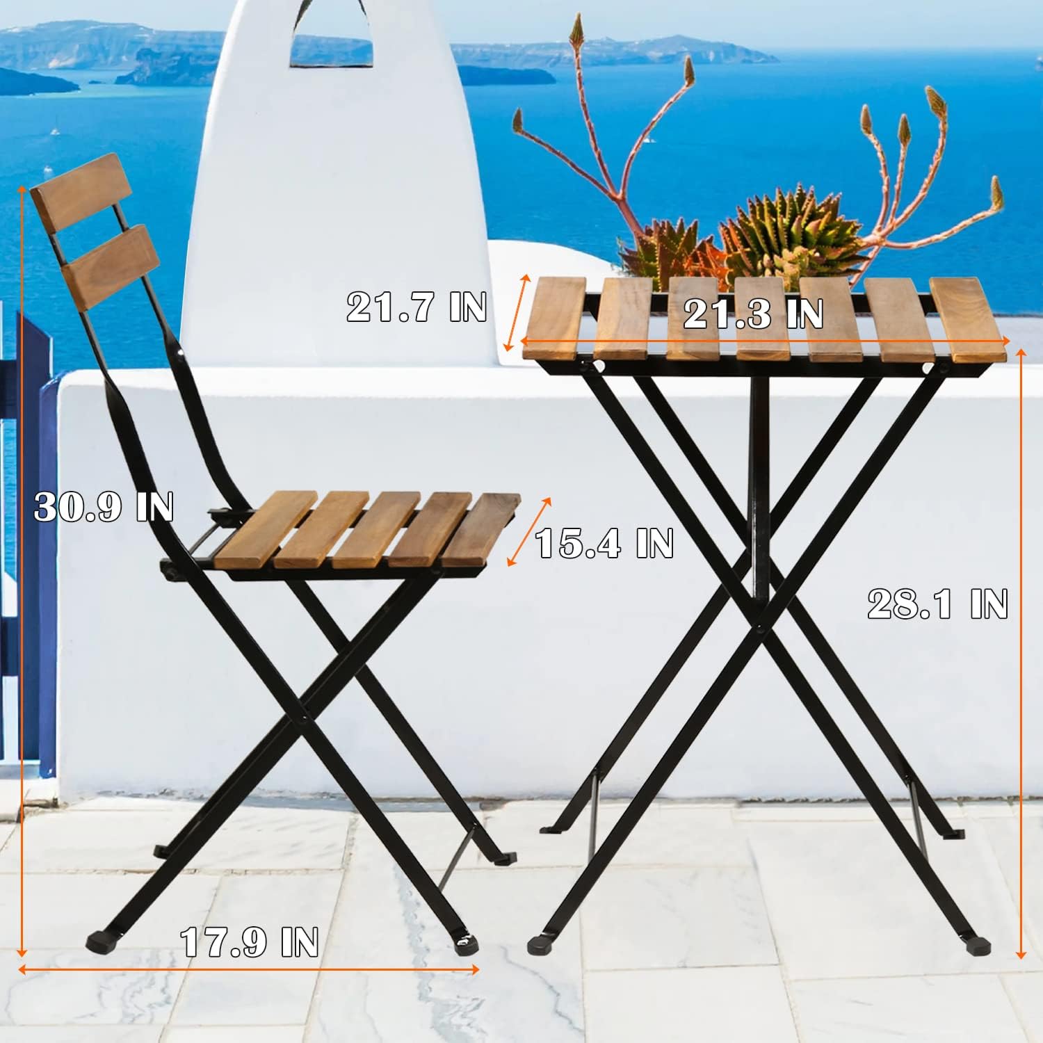Conjunto de bistrô dobrável de - Outdoor Furniture Table And Chairs avaliação e preço