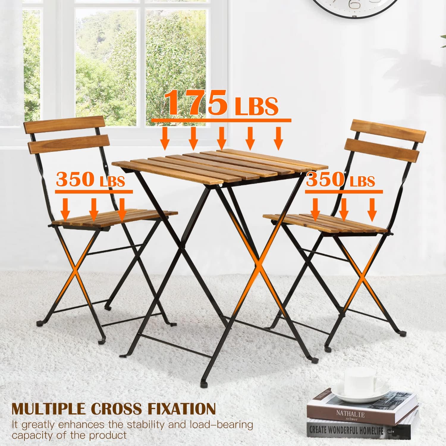 Conjunto de bistrô dobrável de - Outdoor Furniture Table And Chairs avaliação e preço